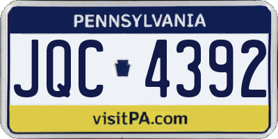PA license plate JQC4392