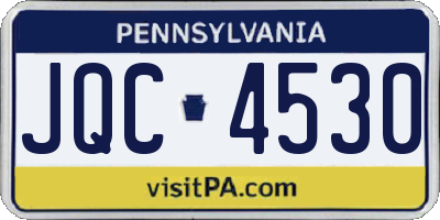 PA license plate JQC4530