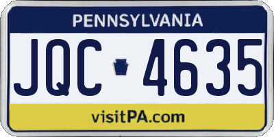 PA license plate JQC4635