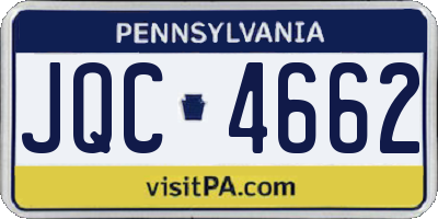 PA license plate JQC4662