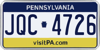 PA license plate JQC4726