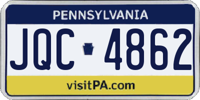 PA license plate JQC4862