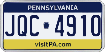 PA license plate JQC4910