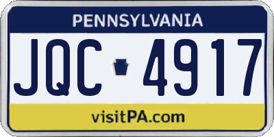PA license plate JQC4917
