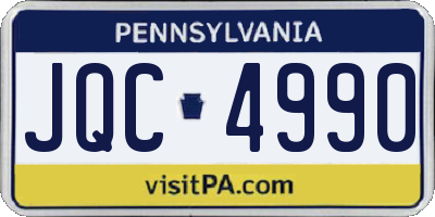 PA license plate JQC4990