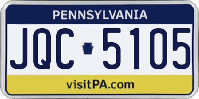 PA license plate JQC5105
