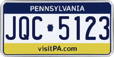 PA license plate JQC5123