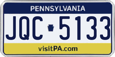 PA license plate JQC5133