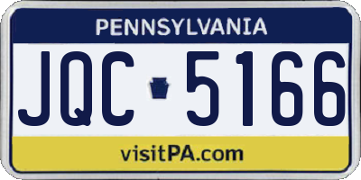 PA license plate JQC5166