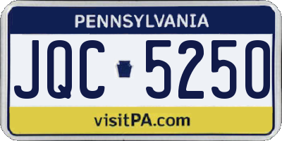 PA license plate JQC5250