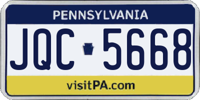 PA license plate JQC5668