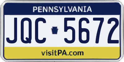PA license plate JQC5672