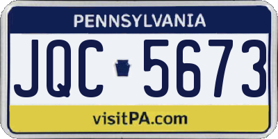 PA license plate JQC5673