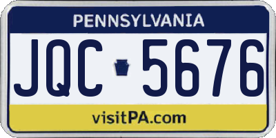 PA license plate JQC5676