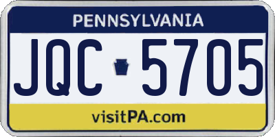PA license plate JQC5705