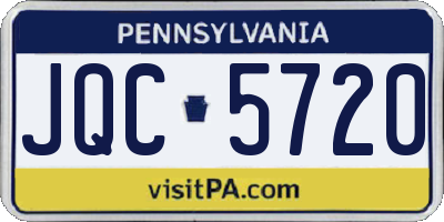 PA license plate JQC5720