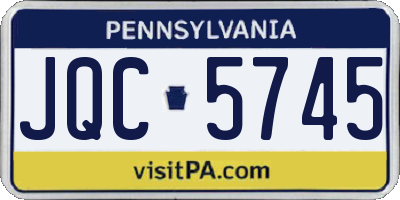 PA license plate JQC5745
