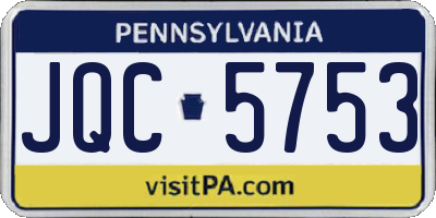 PA license plate JQC5753