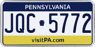 PA license plate JQC5772