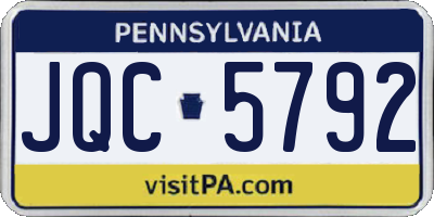 PA license plate JQC5792