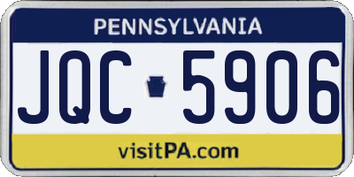 PA license plate JQC5906