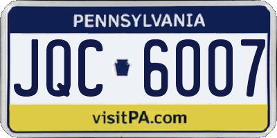 PA license plate JQC6007