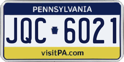 PA license plate JQC6021