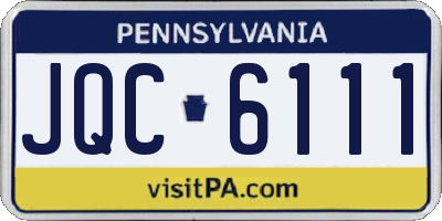 PA license plate JQC6111
