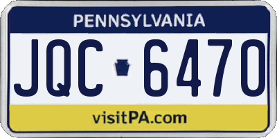 PA license plate JQC6470