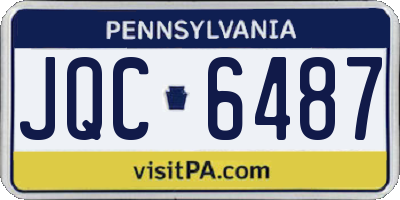 PA license plate JQC6487