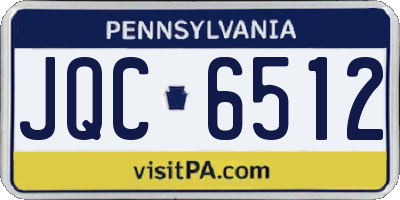 PA license plate JQC6512