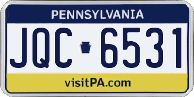 PA license plate JQC6531