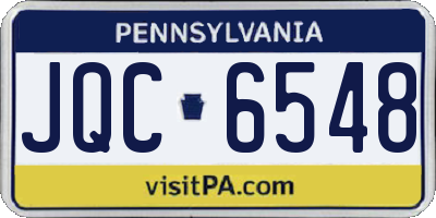 PA license plate JQC6548