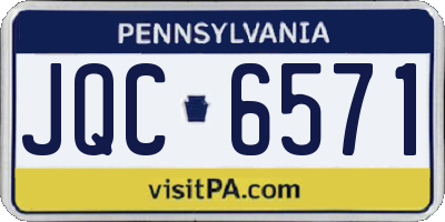 PA license plate JQC6571