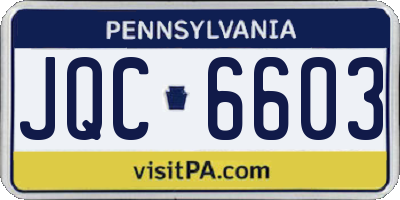 PA license plate JQC6603