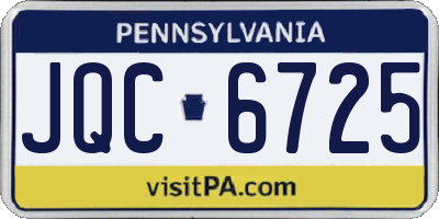 PA license plate JQC6725