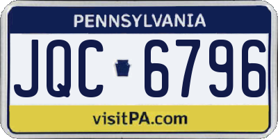 PA license plate JQC6796