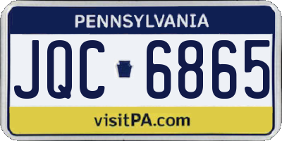PA license plate JQC6865
