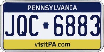 PA license plate JQC6883