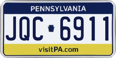 PA license plate JQC6911