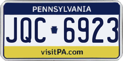 PA license plate JQC6923