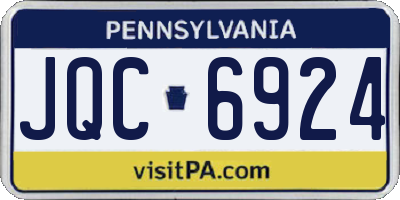 PA license plate JQC6924
