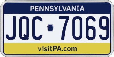PA license plate JQC7069