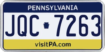 PA license plate JQC7263