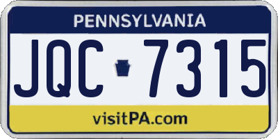PA license plate JQC7315
