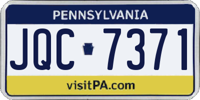 PA license plate JQC7371