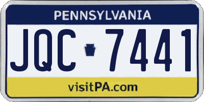 PA license plate JQC7441