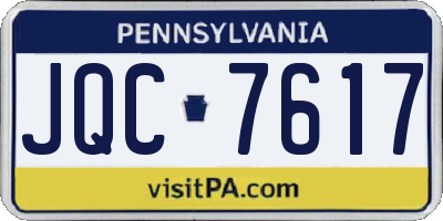 PA license plate JQC7617