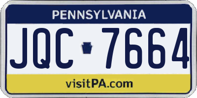 PA license plate JQC7664