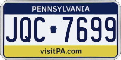 PA license plate JQC7699